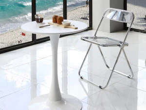 Florence white round table dining table 600 3D Model