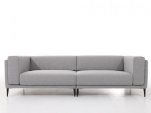 Gray full cover fabric sofa Modelo 3D