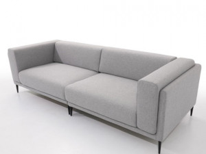 Gray full cover fabric sofa 3D 모델