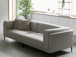 Gray full cover fabric sofa 3D Model
