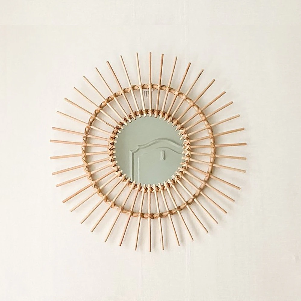 Bamboo rattan mirror 3D Model .c4d .max .obj .3ds .fbx .stl .blend 