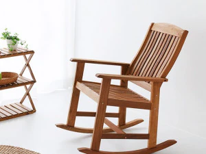 Mecedora KEMIE de madera maciza XL18159 Modelo 3D