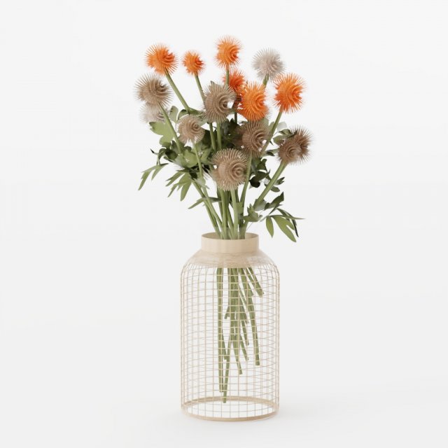 Roland Pom Pom Chrysanthemum Flower Modello 3D .c4d .max .obj .3ds .fbx .stl .blend 