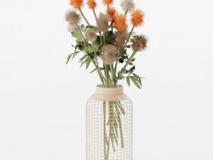 롤랜드 폼폼 국화 꽃 3D 모델