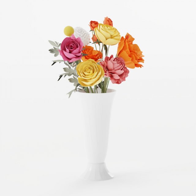 Orange flowe Model 3D .c4d .max .obj .3ds .fbx .stl .blend 
