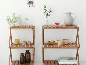 DUGLAS Shelf 3 Tier Acacia Modelo 3D