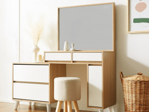 Rachel extended dressing table with mirror 3D Models