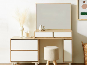 Rachel extended dressing table with mirror Modello 3D
