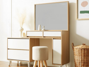 Rachel extended dressing table with mirror Modello 3D