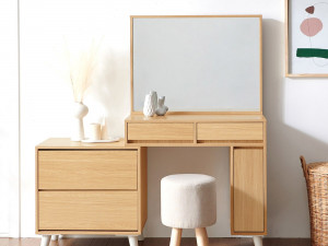 Rachel extended dressing table with mirror Modello 3D