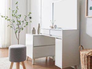 Rachel extended dressing table with mirror 3D Model