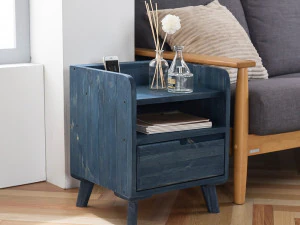 Buffley Solid Wood Smart Bed Side Table 3D Model