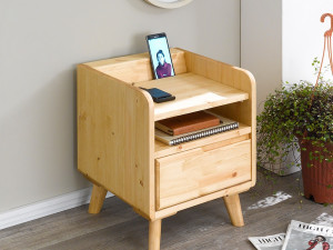 Buffley Solid Wood Smart Bed Side Table 3Dモデル