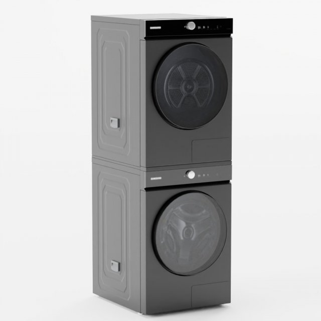 Washing machine WF21DV17VVL Black 3D Модель .c4d .max .obj .3ds .fbx .stl .blend 
