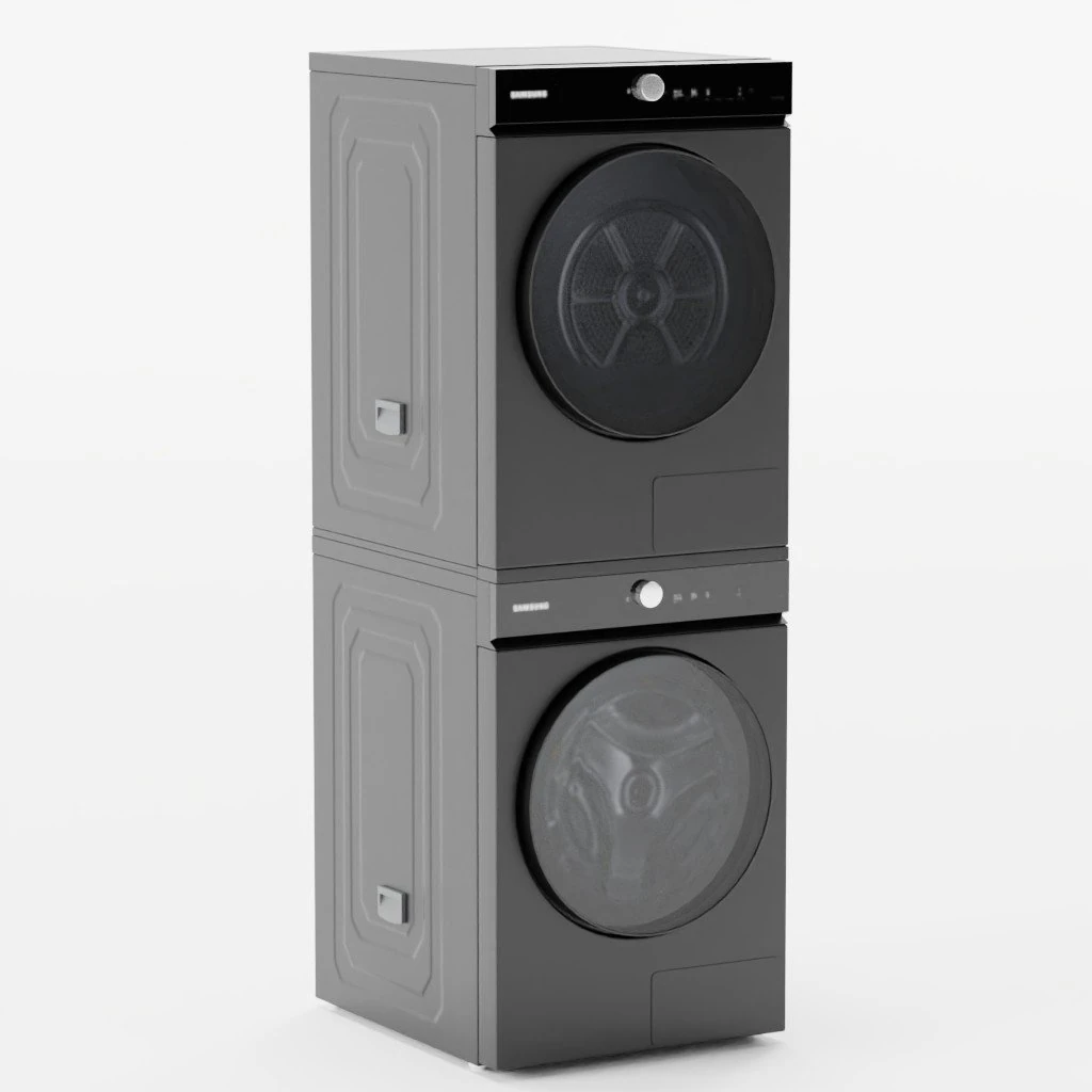 Washing machine WF21DV17VVL Black 3D Model .c4d .max .obj .3ds .fbx .stl .blend 