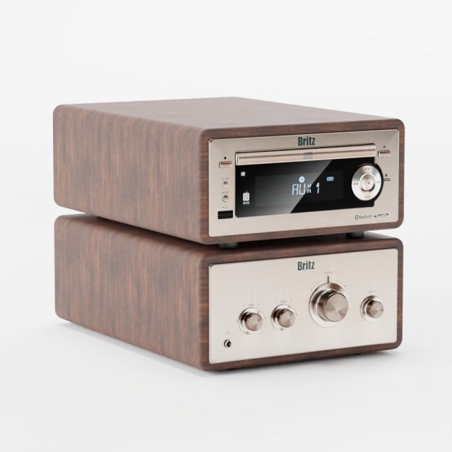 BZ-MC1583B Bluetooth CD Alarm Audio Speaker 3D Model .c4d .max .obj .3ds .fbx .stl .blend 