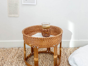 Vietnam rattan wood round side tea table 3Dモデル