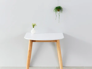 Meja HPL Setengah Lingkaran Putih 1200 Model 3D