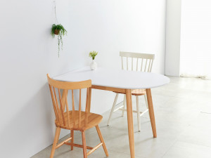 1200 White Semicircle HPL Table 3D Модель