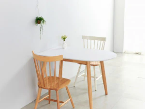 1200 White Semicircle HPL Table 3D Model