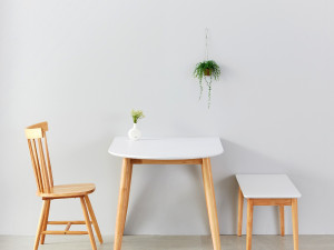 1200 White Semicircle HPL Table 3D Модель