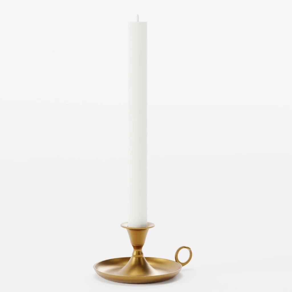 Deco candle stick 2 3D Model .c4d .max .obj .3ds .fbx .stl .blend