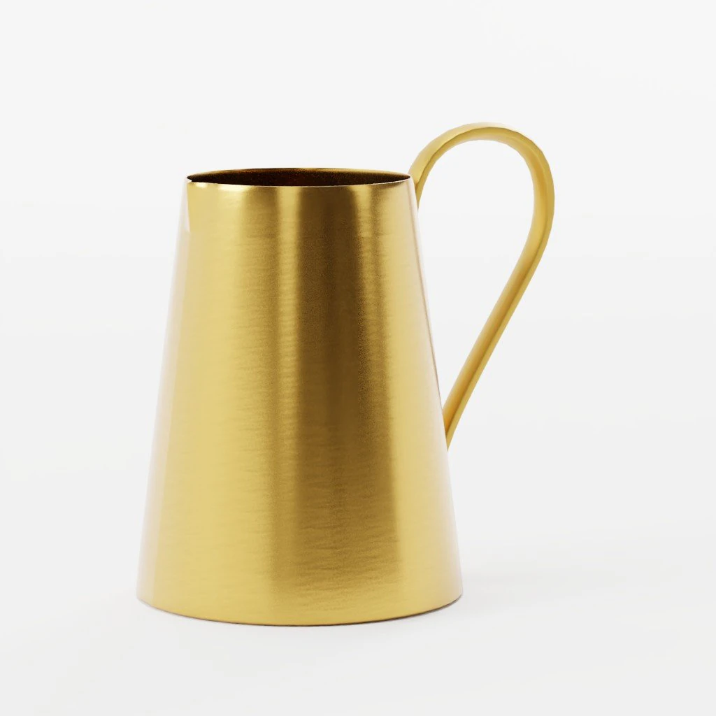 Gold watering can 170 3D Model .c4d .max .obj .3ds .fbx .stl .blend 