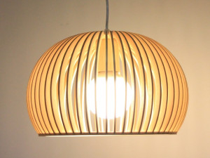 Rattan LED Wood Pendant Light Modello 3D