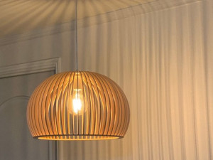 Rattan LED Wood Pendant Light Modello 3D