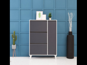 Clamshell apartment entrance shoe cabinet 900 3D Model