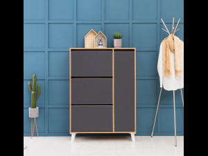 Clamshell apartment entrance shoe cabinet 900 3D Модель
