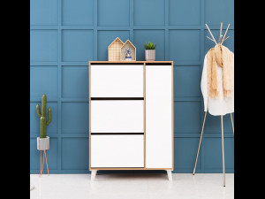 Clamshell apartment entrance shoe cabinet 900 3D Модель