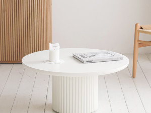 Marie round wooden sofa table 3D 모델