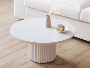 Marie round wooden sofa table 3D 모델