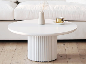 Marie round wooden sofa table 3D 모델
