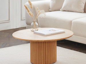 Marie round wooden sofa table 3D 모델
