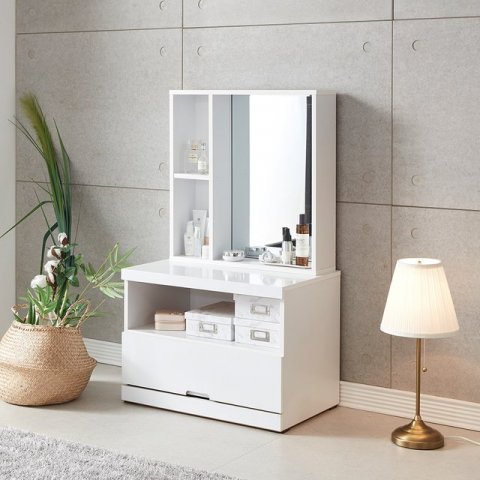 Pure 2-tier storage seated dressing table 3D Model .c4d .max .obj .3ds .fbx .stl .blend 