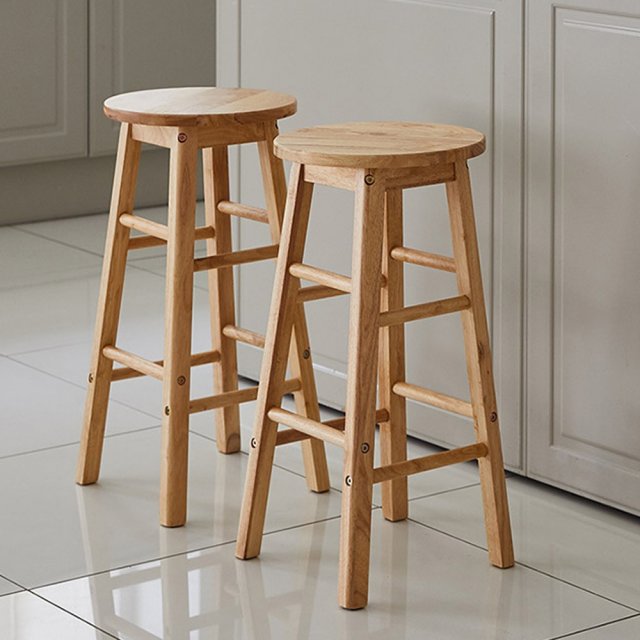 Solid wood round bar stool 3D Модель .c4d .max .obj .3ds .fbx .stl .blend 