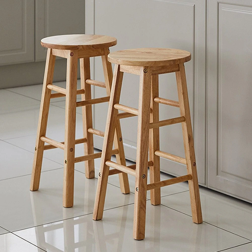 Solid wood round bar stool 3D Model .c4d .max .obj .3ds .fbx .stl .blend