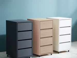 Iron movable 4-tier chest of drawers Modello 3D