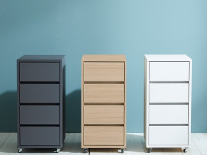 Iron movable 4-tier chest of drawers Modello 3D