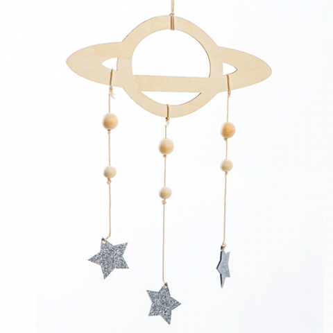 Ibang Interior Planet Wood Mobile Garland 3D Модель .c4d .max .obj .3ds .fbx .stl .blend 