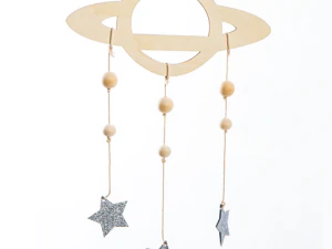 Guirlanda móvel de madeira do planeta interior Ibang Modelo 3D