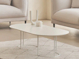 Mesa Sal&oacute;n Sof&aacute; Ovalada Flat Living 1200 Modelo 3D