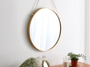 Gold Iron Round Chain Dressing Table Wall Mirror Modelo 3D