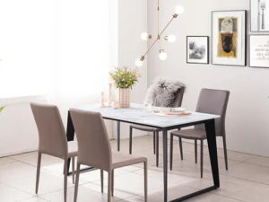 Arnold White Porcelain Tong Ceramic Dining Table Set for 4 3D Model