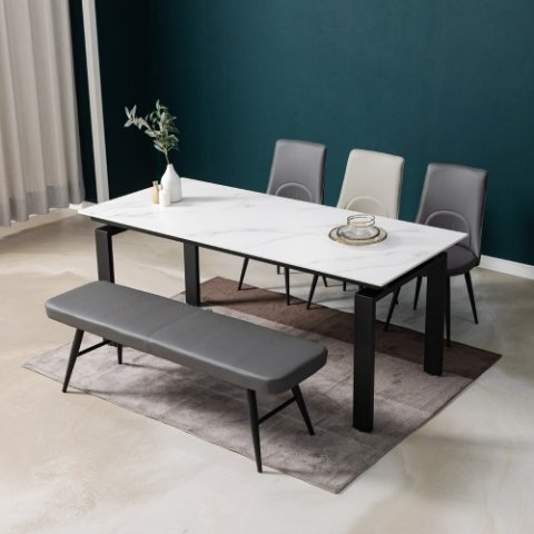 Luce 6 seat 12T ceramic dining table Model 3D .c4d .max .obj .3ds .fbx .stl .blend