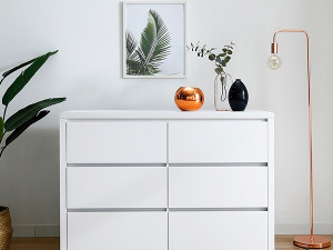 ELEV 1200 3 tier white big storage chest of drawers Modelo 3D