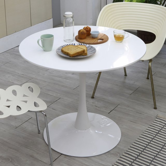 Florence White Round Table Dining Table 800 3D Модель .c4d .max .obj .3ds .fbx .stl .blend 