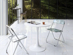 Florence White Round Table Dining Table 800 3D Model